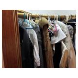 jammed walk in closet, coat closet, closet of vintage dressy pieces, 4 or 5 lag boxes of clothes, 2 