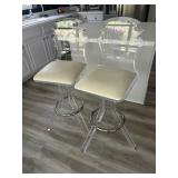CUSTOM MADE LUCITE SWIVEL BAR STOOLS