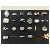 LARGE NUMBER OF RINGS - MANY STERLING