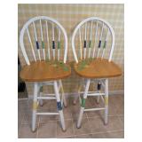 TWO SWIVEL KITCHEN CHAIRS
