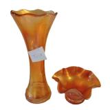 Orange carnival glass