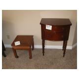 Small table $25, Jewelry cabinet $75