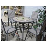 Outdoor high top table and 4 cairs $75