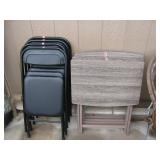 Folding chairs and portable food tables