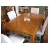 Dining table with 6 chairs, leaf $300
