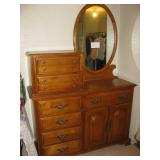 Dresser with oval mirror $200