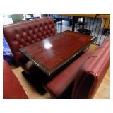 Café booth 2 opposing benches with rectangle table glazed top