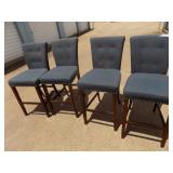 Safavieh Taylor Navy blue fabric  bar stools with nail trim. VERY nice   QTY 4 $$$$$