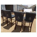 Safavieh Taylor Navy blue fabric  bar stools with nail trim. VERY nice   QTY 4 $$$$$
