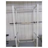 Power rack and pull up bar and barbell