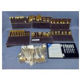 Gold Plated Flatware Set, and William Adams Sheffield England Knives