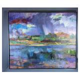 David Gross (1960-) "Before The Wind" Original Oil On Canvas, Signed And Framed, 30" x 36" 