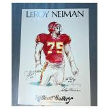 LeRoy Neiman Hilliard Gallery Lithograph Signed By Leroy Neiman and Kansas City Chiefs #75 Joe Phill