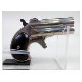 E. Remington & Sons Tip Up Over/Under Derringer Pistol SN# 1382, Unknown Cal, In Leather Holster 