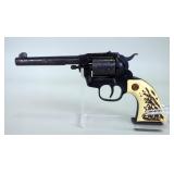 High Standard The Marshal .22 Cal 9-Shot Revolver SN# 2392132, MHW Carved In Butt Of Grip, In Leathe