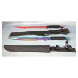 Black Legion Atlantis Fantasy Sword BV572, 20" Blade, And Red Widow Fantasy Sword BV591, 19" Blade, 