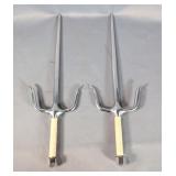 Sai Pair With Hexagonal Bases And Wrapped Handles, 19.5" Total Length 