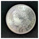 Silver Round With Morgan Dollar Images, One Troy Ounce .999 Fine Silver 