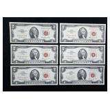 1963 And 1953 Red Seal $2 Bills 