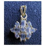 Round And Baguette Diamond Pendant