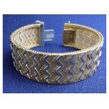 UNO-A-R Italian 18K Gold Articulated Bracelet With Geometric Design, Marked 750 Uno-A-R 