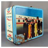 Airline Advertising Lunchbox Featuring National, United, Lufthansa & More 