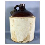 Stoneware Jug With Leather Strap, 12" Tall
