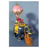 Air India Maharajah On Elephant Figurine and S.S. Travel Service Bag 