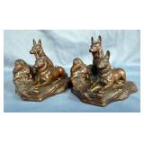 German Shepard Bookends Marked JB 1922 
