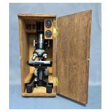Perfect Model 805 Microscope With Wooden Case 