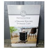 Huntington Home 3-Drawer Rolling Storage Cart 