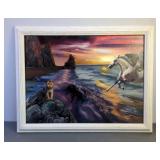 "Guardian" Framed Acrylic Painting, 21.5" x 27.5"