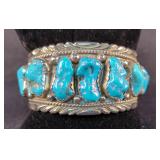 Turquoise and Sterling Silver Cuff Bracelet 