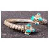 Sterling Silver and Turquoise Bangle Bracelet 