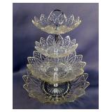 American Crystal Three Tier Tid Bit Tray, Includes Box