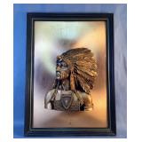 Native American Indian Chief Relief Sculpture 