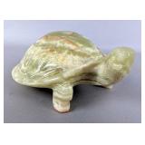Polished Green Onyx Turtle Statue, 2.5" Tall x 6" Long 