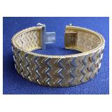 UNO-A-R Italian 18K Gold Articulated Bracelet With Geometric Design, Marked 750 Uno-A-R - Aprox 46.5