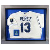 Salvador Perez Autographed Kansas City Royals Jersey With Autographed 1/1 Cyan Printing Plate 