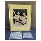 Joe DiMaggio (HOF) And Mickey Mantle (HOF) Dual Autographed Photograph With COAs 
