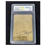 2005 Merrick Mint Tom Brady New England Patriots 23KT Gold Foil Card, Graded 10 Gem MT By WCG 