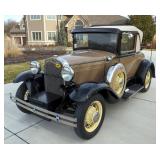 1930 Ford Model A Sport Coupe, 12 Volt With Alternator, Tan/Black/Cream, VIN #A3896017, 