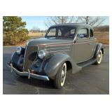 1936 Ford 5 Window 2 Door Coupe, 221 Cubic Inch Flathead V-8 Engine, 3 Speed Manual Transmission, Bl