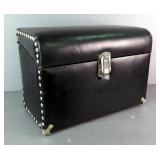 Upholstered Stud Trim Trunk With Wood Interior