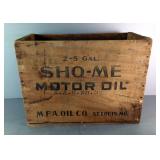 SHO-ME Motor Oil Vintage Wooden Crate