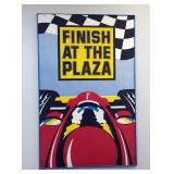 "Finish At The Plaza" Racing Framed Wall Art