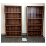 Sauder Adjustable Five-Shelf Bookcases, Qty 2, Includes Manual 