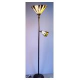 Dual Shade Stained Glass Floor Lamp
