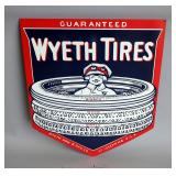 Wyeth Tires 30" Porcelain Enamel Sign - Single-Sided - Heavy Gauge Steel 
