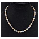 Genuine Black And White Pearl Necklace, 19' Genuine Black And White Pearl Necklace, 19'